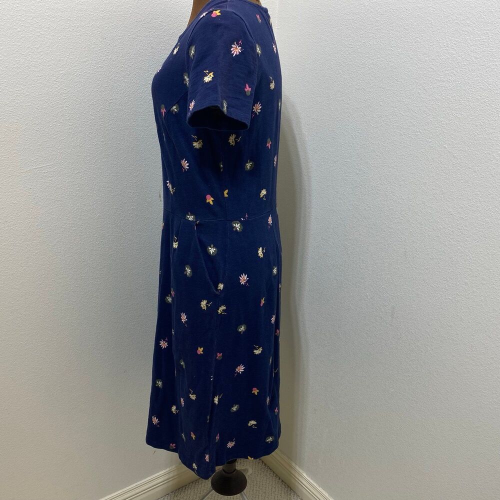 Boden Phoebe Navy Blue Floral Cotton Sheath Dress Size 8R - Picture 6 of 9